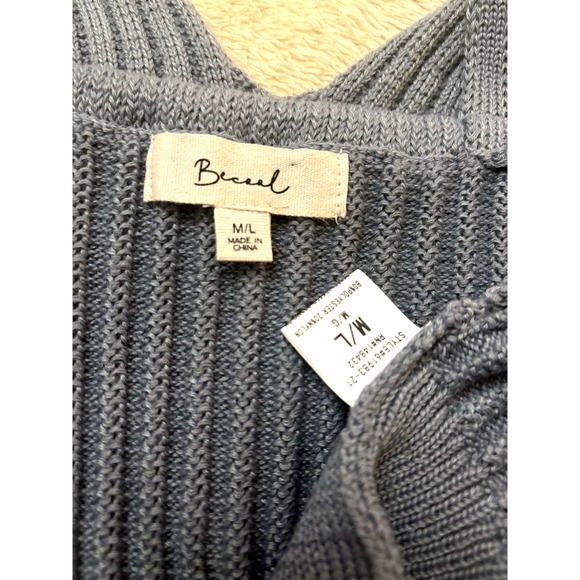 Beceel Knit Crop Top Ribbed Camisole Tee Casual Fashion Women Sz M/L - Picture 3 of 9